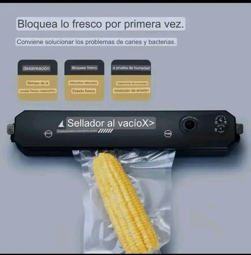 💥MÁQUINA SELLADORA AL VACÍO ELÉCTRICO 💥  El proceso de sellado al vacío prolonga la frescura de los alimentos, ahorra tiempo y dinero. Sellador al vacío de alimentos multifuncional: el sellador automático al vacío puede mantener la frescura de frutas, frutos secos, carne, dulces y verduras, evitando que los alimentos se quemen por congelador, moldeen y se estropeen, reduce el deterioro y los residuos de alimentos.