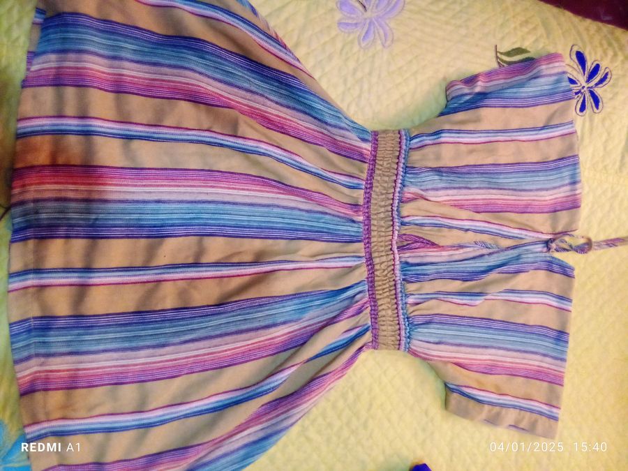 Vestido de algodón y lino