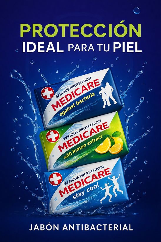 Jabón antibacterial "Medicare" (90g)